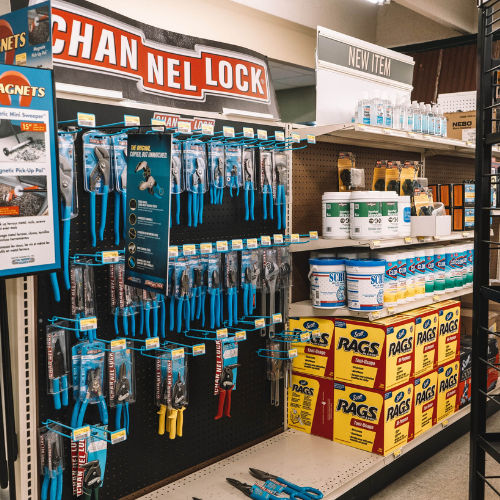 Supplies inside of Sorrento Lumber and Concrete