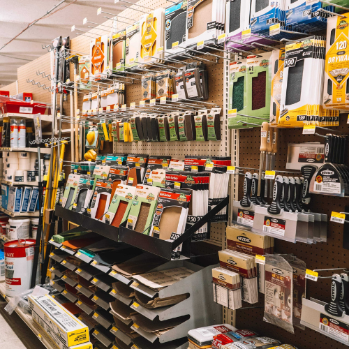 Supplies inside of Sorrento Lumber and Concrete