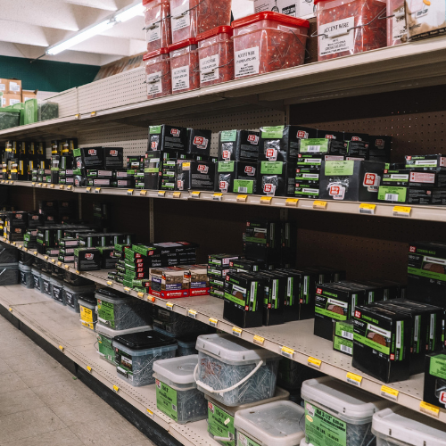 Supplies inside of Sorrento Lumber and Concrete