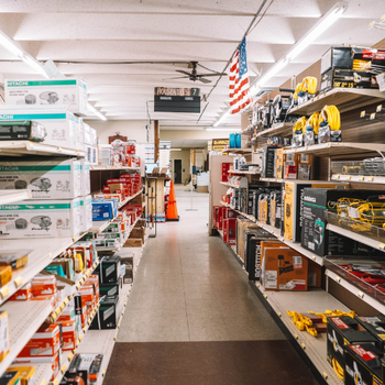 Tools and supplies inside of Sorrento Lumber and Concrete